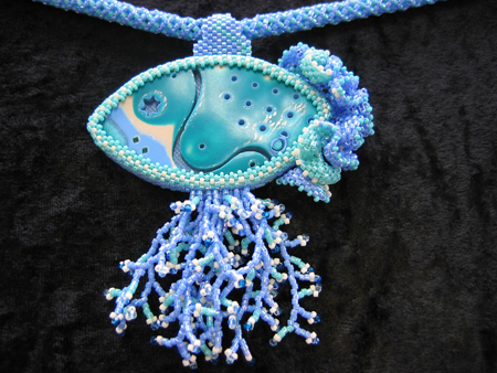 Polymer clay fish necklace